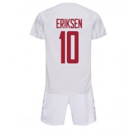 Danmark Christian Eriksen #10 Udebane Trøje Børn VM 2022 Kortærmet (+ Korte bukser)